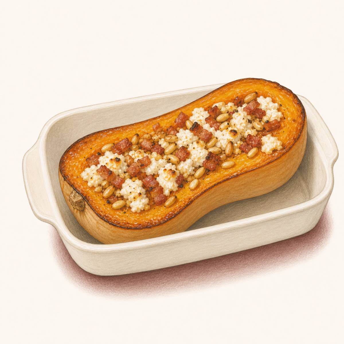 Butternut rôtie au chèvre