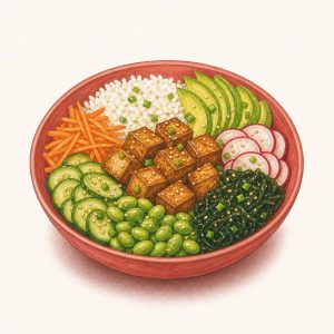 Poke bowl au tofu fumé