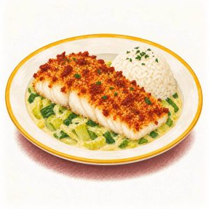 Poisson en croûte de chorizo